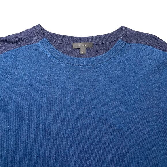J. Crew Color Block Tunic Sweater Wool Blend Blue High Low Hem Colorblock Medium - Picture 2 of 11